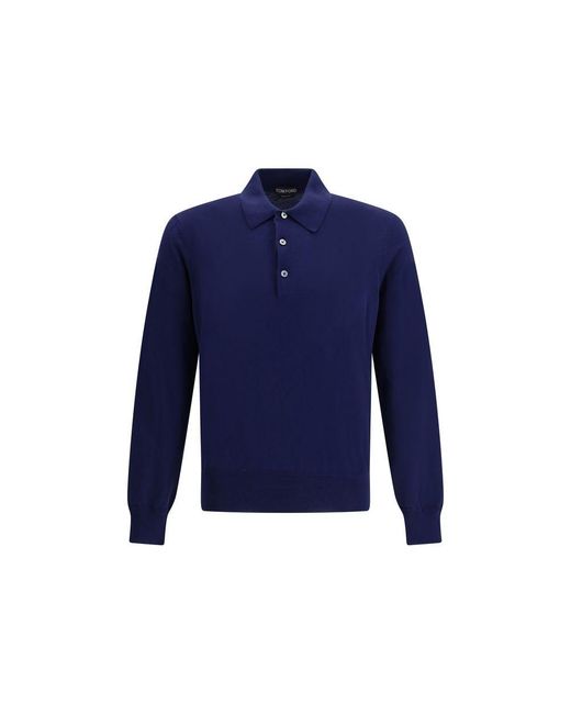 Tom Ford Blue Cotton Polo Shirt for men