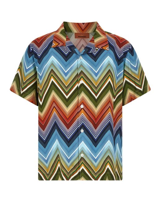 Missoni Blue Macro Zigzag Shirt for men