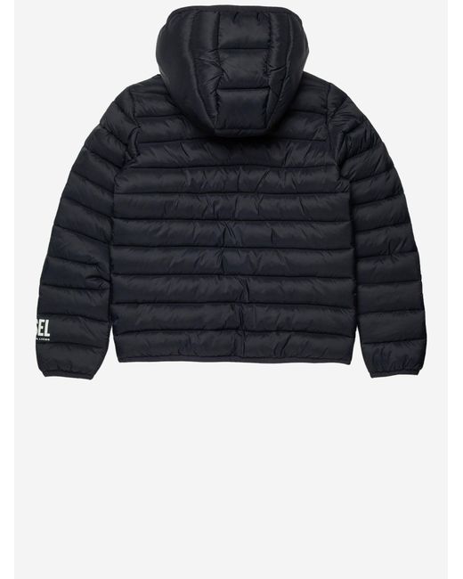 DIESEL Black Padded Jacket With Logo Polyamide for men
