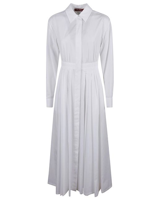 Max Mara Studio White Carbone Long Dress