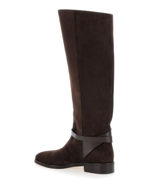 Jimmy Choo Brown 'Lawton' Knee-High Boots With Knotted Detail
