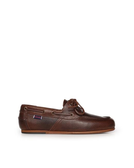 Sebago Brown Flat Shoes Leather