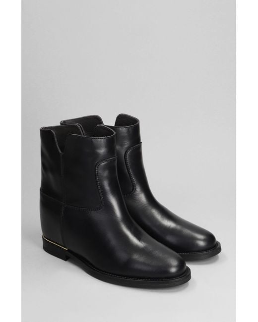 Via Roma 15 Black Ankle Boots Inside Wedge