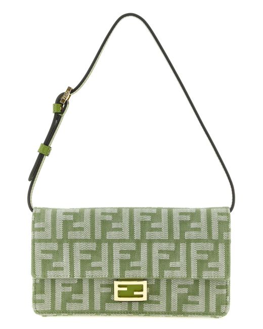 Fendi Green 'Baguette' Wallet On Chain