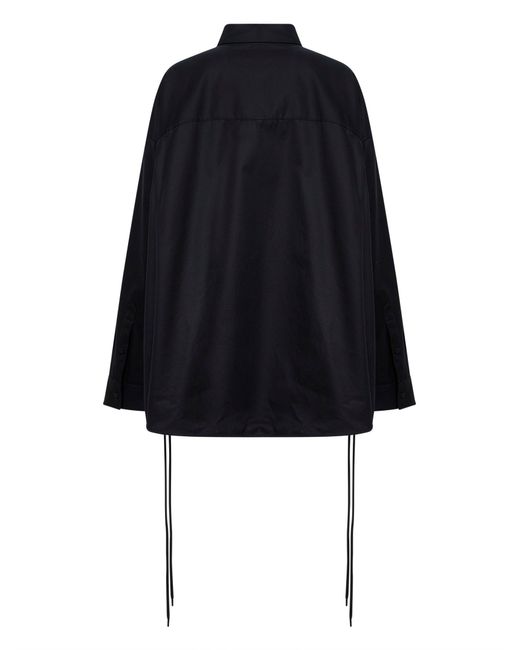 Balenciaga Blue Cotton Gabardine Lace-Up Shirt