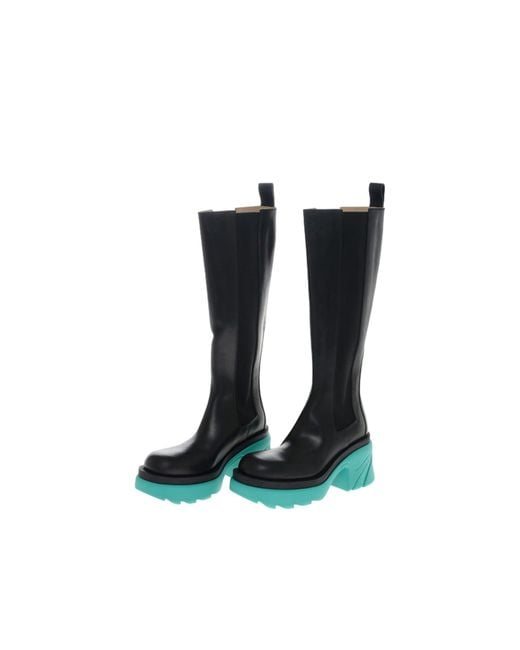 Bottega Veneta Blue Flash High Chelsea Boots