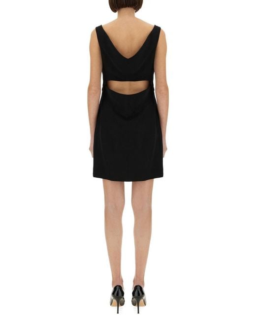 Givenchy Black Crepe And Satin Dress Acetate