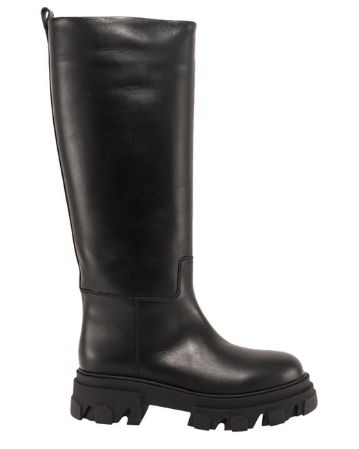 Gia Borghini Leather Perni 07 Knee-high Boots in Nero (Black) | Lyst
