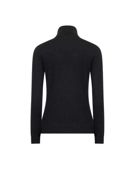 Blanca Vita Black Virgin Wool Knit Turtleneck Sweater