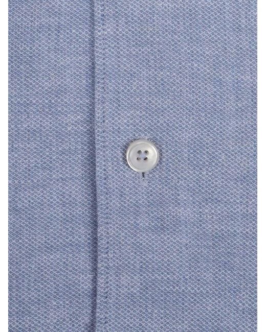 Xacus Blue Shirt Cotton Linen for men
