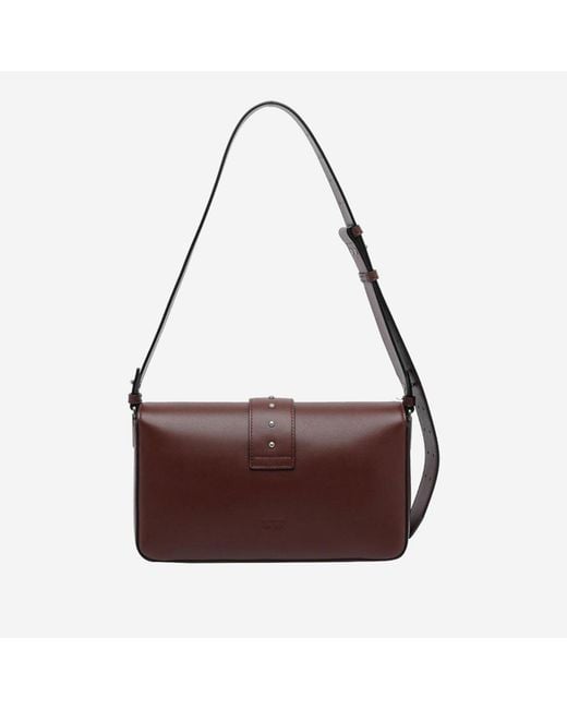 Pinko Purple Shoulder Bag Leather