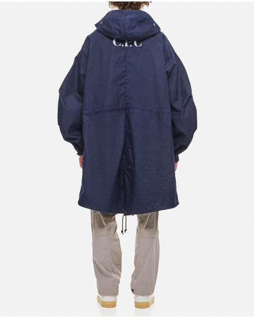 Junya Watanabe Blue Parka C.P. Company Nylon Coat for men