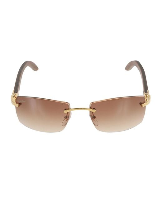 Cartier Square Rimless Sunglasses Lyst