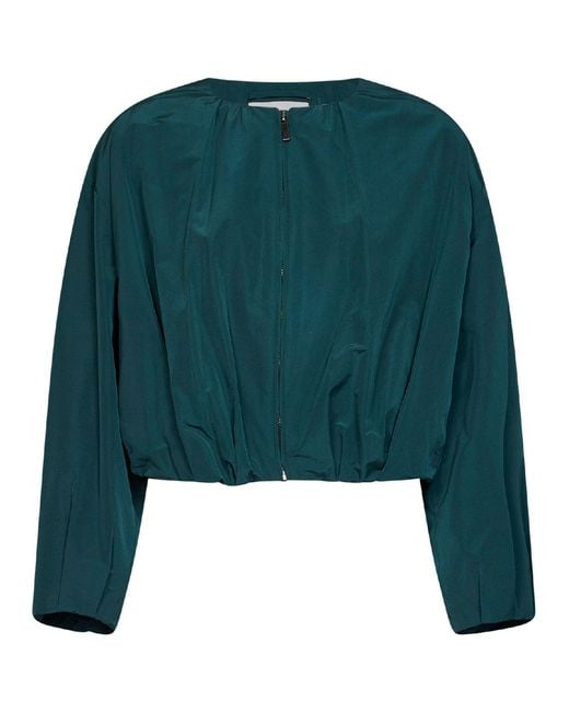 Weekend by Maxmara Green Cropped Taffeta Jacket Wkdbutterfly Polyester