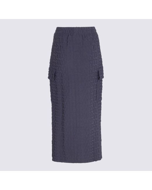 Sunnei Blue Dark Stretch Long Skirt
