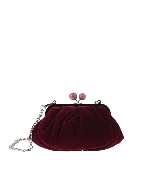 Weekend by Maxmara Purple Clutch Bag Pasticcino Velvet Cotton