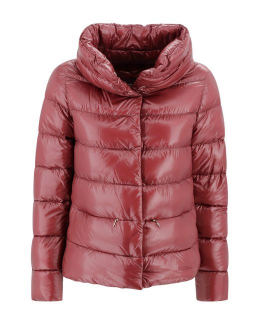 Herno Red Shiny Short Down Jacket