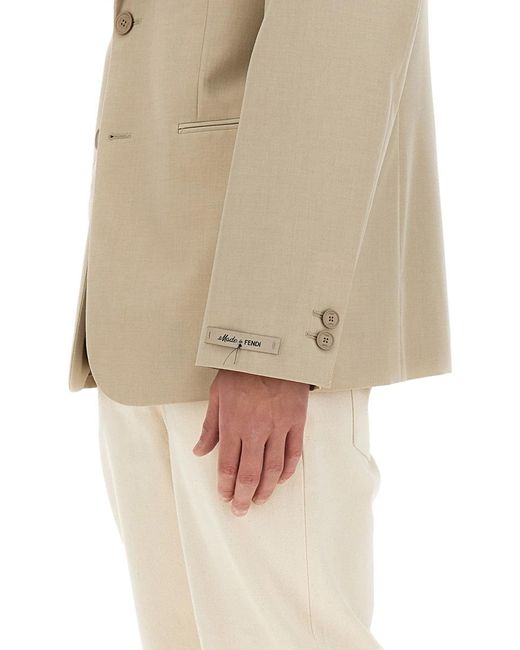 Fendi Natural Wool Jacket Virgin for men