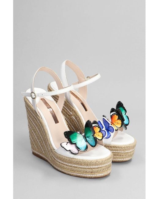 Sophia Webster Riva Espadrille Wedges In White Leather Lyst UK