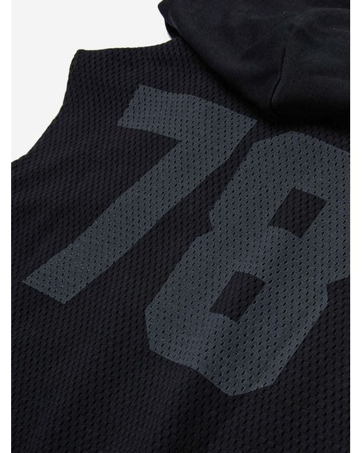 DIESEL Black Sleeveless Cotton Mesh Sweatshirt Hoods & Sweatshirts for men