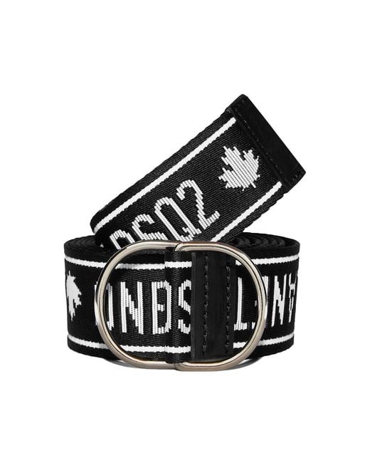 DSquared² White Logo Industrial Tape Belt Accessories for men
