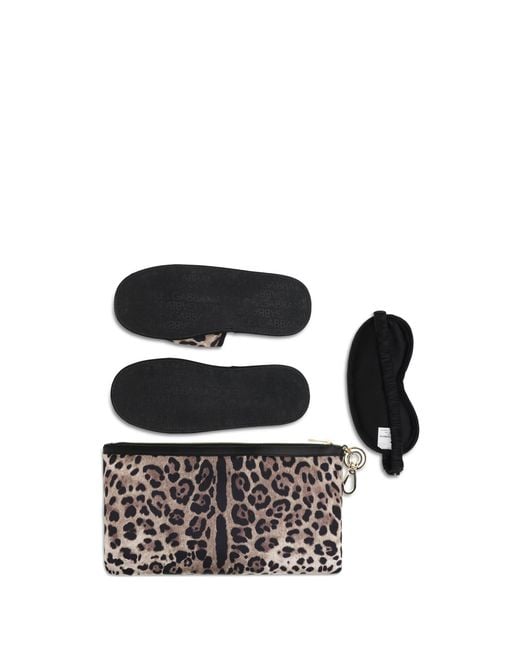Dolce & Gabbana White Leopard-Print Comfort Kit Polyester Slippers