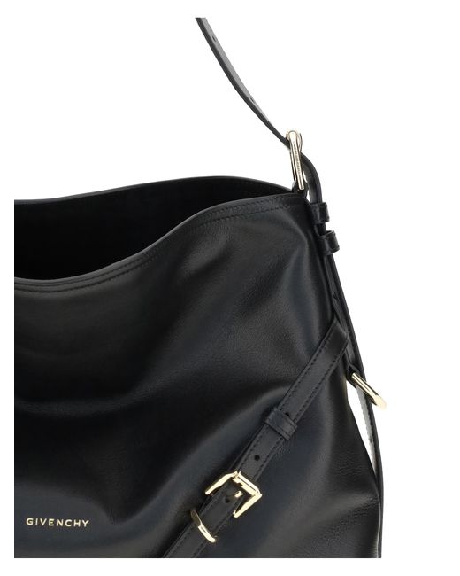 Givenchy Black Voyou Shoulder Bag Medium Calf Leather Bos Taurus Handbags