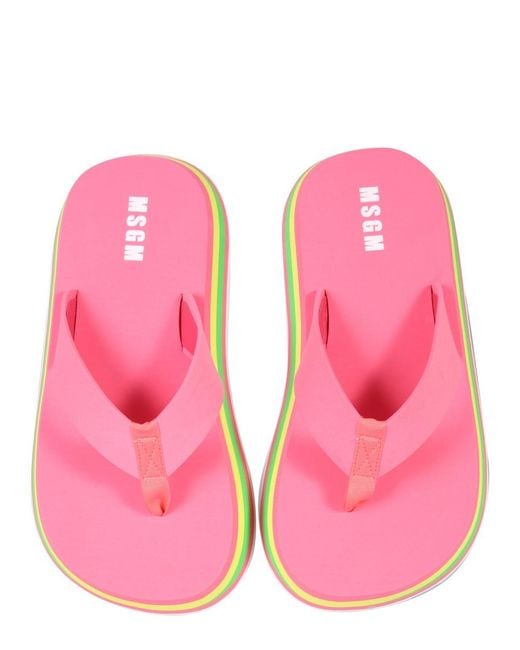 MSGM Pink Thong Sandals Not Specified