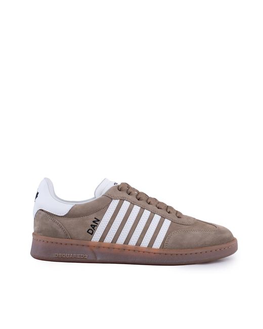DSquared² Brown Leather Boxer Sneakers for men