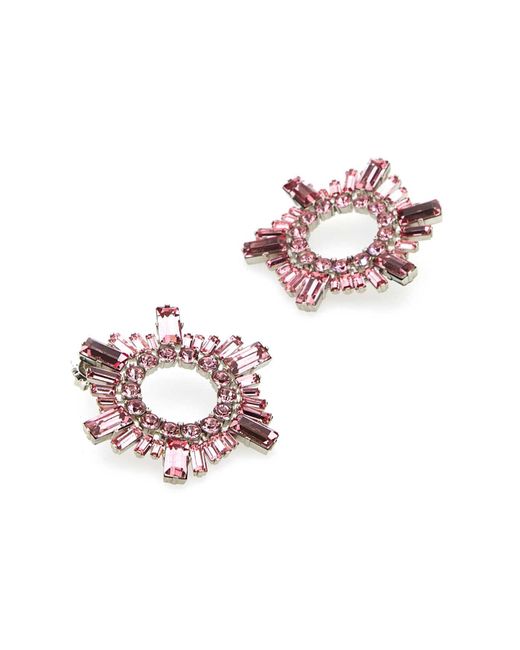 AMINA MUADDI Pink Embellished Metal Mini Begum Earrings