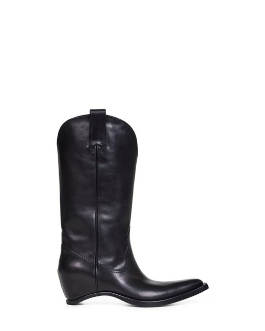 Maison Margiela Blue Heel-Less Western Boots