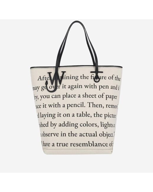 J.W. Anderson Green Cotton Blend Anchor Shopping Bag Ivory, Shoulder for men