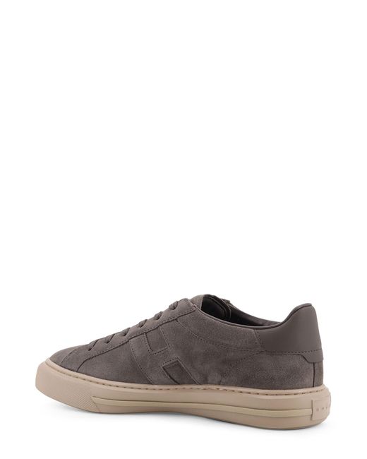 Hogan Gray H691 Allacciato H Suede Low-Top Sneakers for men