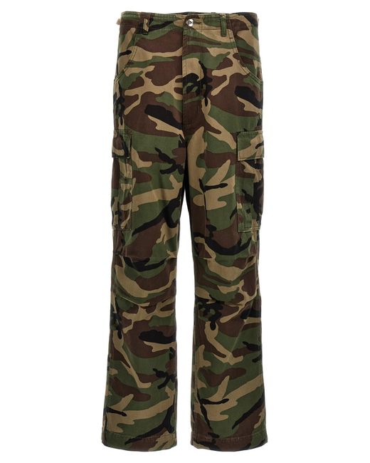 1989 STUDIO Green Camouflage Pants for men