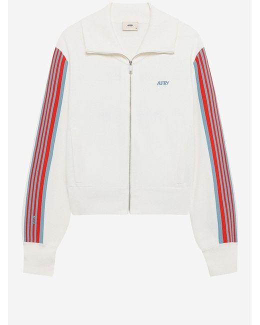 Autry White Logo Jacket Viscose + Nylon Tops
