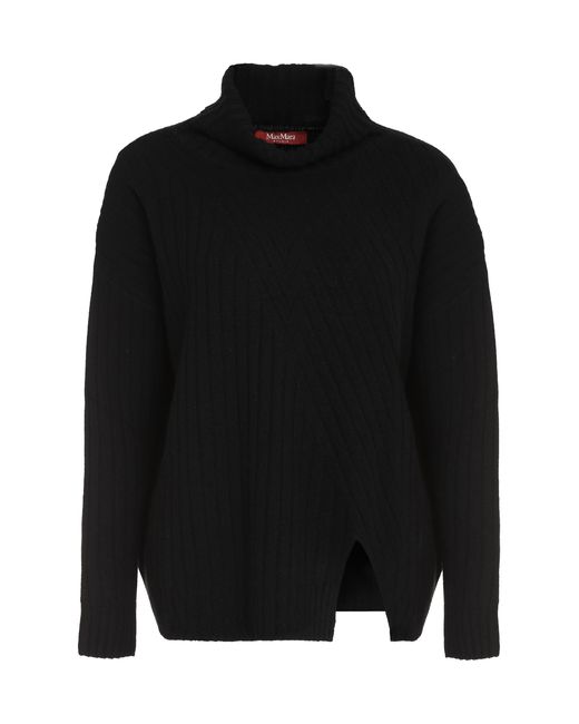 Max Mara Black Ribbed Wool And Cashmere Sweater