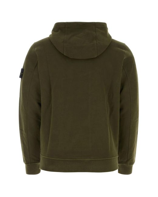Stone Island Army Green Cotton Sweatshirt for men