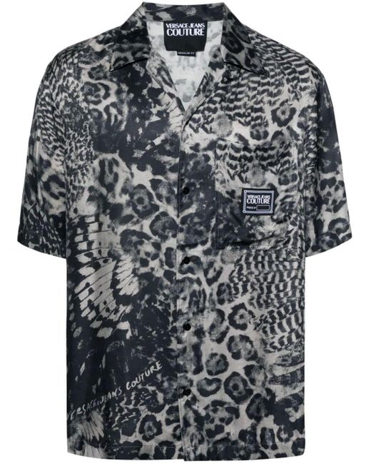 Versace Black Bowling All Over Shirt for men