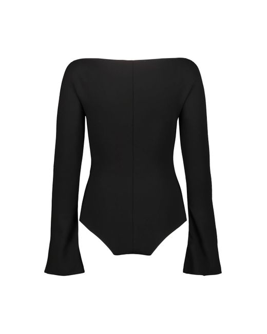 Courreges Black Bodysuit With Frontal Zipper