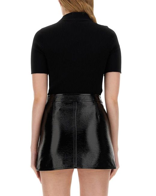 Courreges Black Knitted Polo
