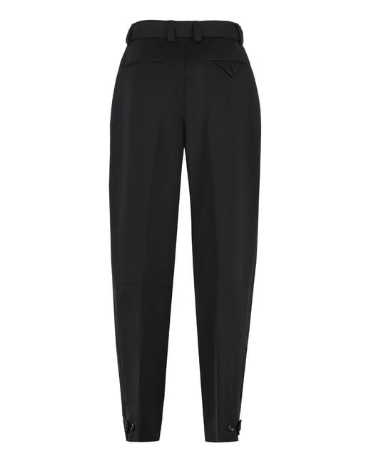 Bottega Veneta Black Cotton-Twill Bush Trousers Straight