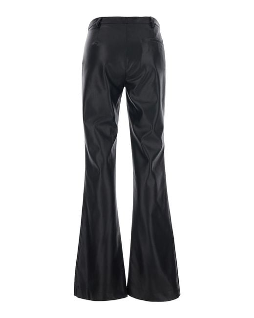 Le Plain Black Eco-Leather Pants Trousers