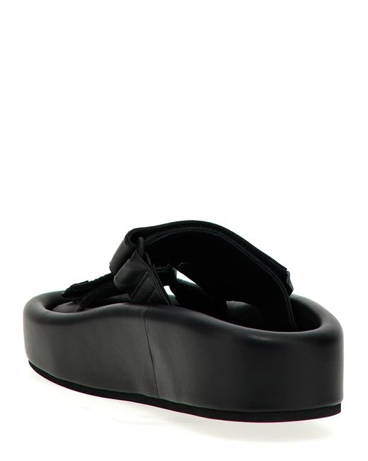 MM6 by Maison Martin Margiela Black Leather Sandals
