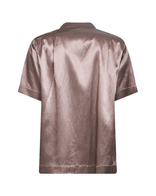Dries Van Noten Pink Old Rose Viscose Blend Firework Sequin-Embellished Bowling Shirt for men