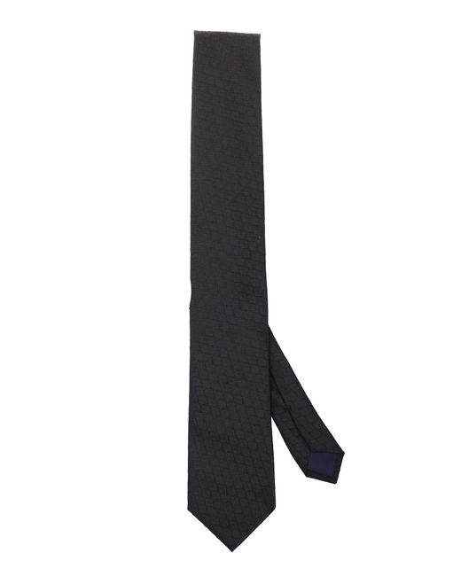 Corneliani Blue Black Silk Blend Tie for men