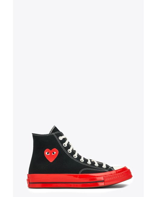 COMME DES GARÇONS PLAY Ct70 Hi Top Red Sole Black And Red Canvas High ...