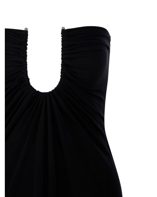 Christopher Esber Black Arced Palm Strapless Dress