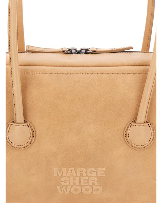 MARGE SHERWOOD Natural Shoulder Bag Soft Boston Small With Elegant Design