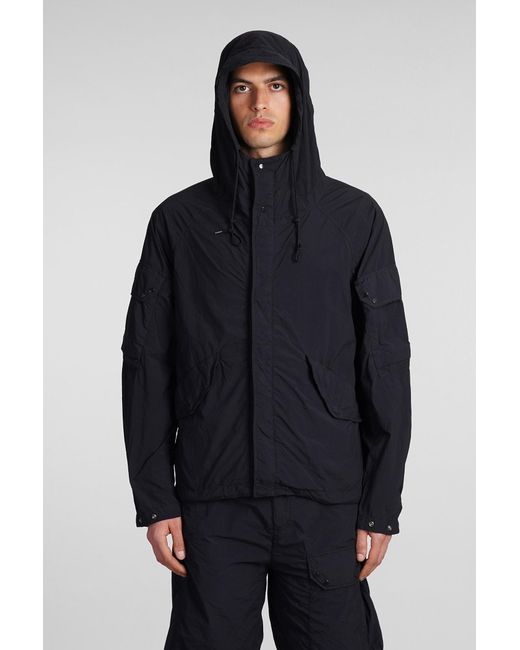 C P Company Blue Casual Jacket In Black Polyamide for men
