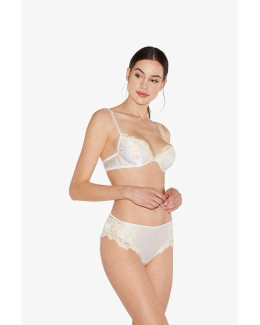 La Perla White Silk Medium Briefs With Frastaglio Cfi0019229 Clothing